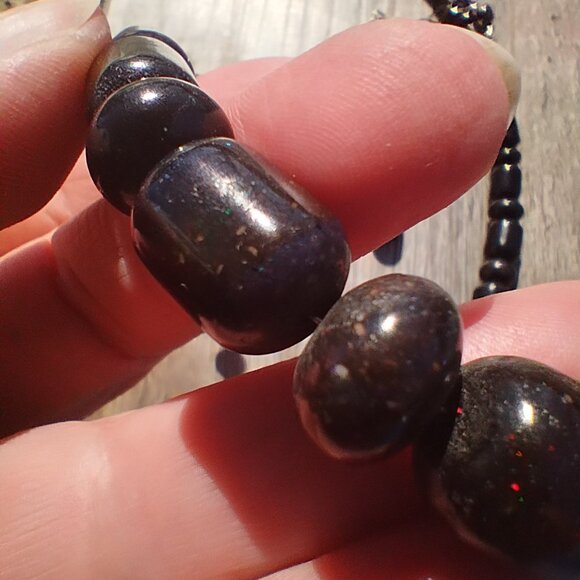 Jay King DTR mine finds Black Opal Necklace and earrings set 925 Sterling Silver - Picture 13 of 16